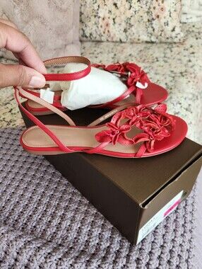 Sz 9 Linea Paolo Red Lucia Sandals
